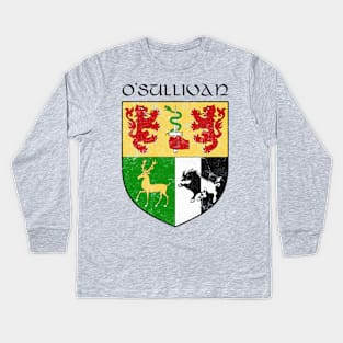 O'Sullivan / Faded Style Family Crest Design Kids Long Sleeve T-Shirt